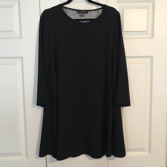 ATMOSPHERE Size 10 Black A-Line Style Crochet Dress Crewneck - Picture 1 of 7